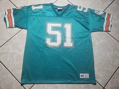 Vintage 90s Logo Athletic Miami Dolphins Bryan Cox Green Football Jersey Mens XL • $68.95