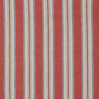 Linwood Club Stripe Warwickshire Fabric Red | Curtains Upholstery Cushions • £1.99