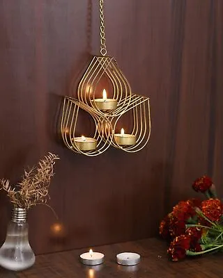 Candle Holder Metal Wall Hanging Wall Art Sconce For Home Living Room Décor • £100.06