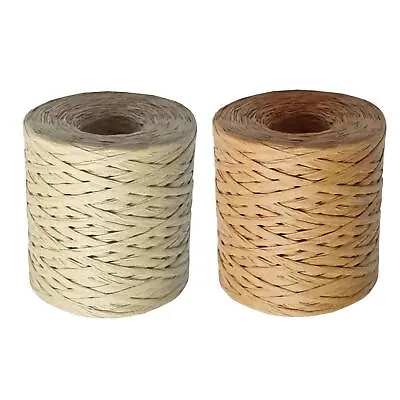 656ft Raffia Paper Ribbon Roll Twine For Gift Wrapping Weaving Scrapbooking • £6.80