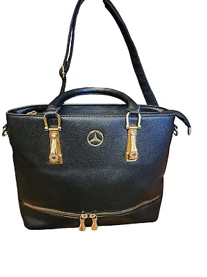 Mercedes-Benz Versatile Women's Black Pebbled Leather Satchel EUC • $57