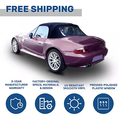 For 96-02 BMW Z3 Convertible Soft Top Replacement & Plastic Window Black & Clear • $89.99