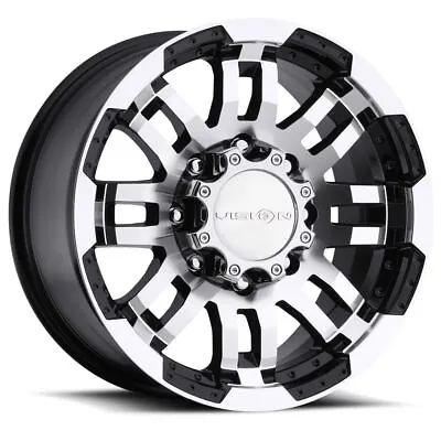 One 17x8.5 Vision 375 Warrior 8x6.5/8x165.1 18 Black Machined Wheel Rim 125.2 • $167