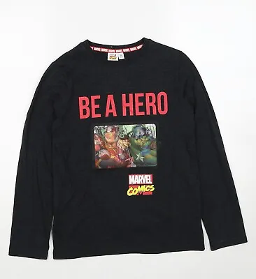 Marvel Comics Boys Grey Cotton Pullover T-Shirt Size 11-12 Years Round Neck Pull • £3.50