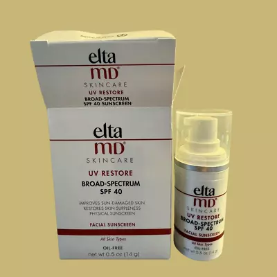 Elta MD UV Restore SPF 40 Facial Sunscreen .50oz/14g Travel Size NIB EXP 3/2025 • $18