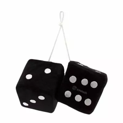 $7.59 • Buy Zone Tech Vintage Pair Car Black Hanging Mirror 2.75  Fuzzy Dice A Pair
