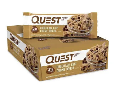 Quest Nutrition Chocolate Chip Cookie Dough Protein Bar High Protein Low Carb-Au • $48