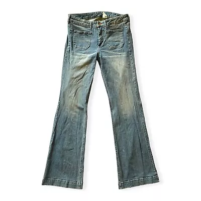 H&M Retro Jeans Womens Size 31 Medium Blue Light Denim Flare Casual Regular Fit • $19.43
