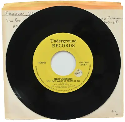 Marv Johnson You Got What It Takes / Move Two Mountains 45 7  1959 Soul Record- • $4