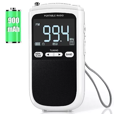 Portable AM FM Radio Walkman Transistor Battery Radio With Rechargeable 900mA... • $31.41