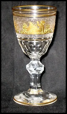 $50 • Buy Val St. Lambert Glass Beaudoin Cordial Stem  Putti  - Gold