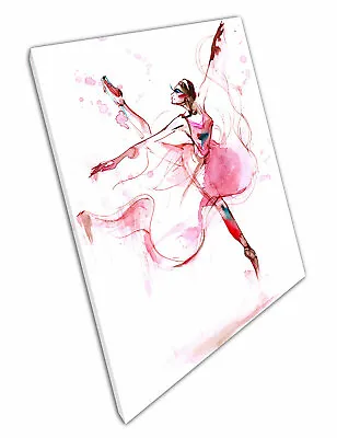 Ballet Dancer With Pink Dress Ballerina Ready To Hang Wall Art Print Canvas • £17.26
