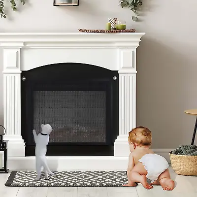 Fireplace Screen - Teslin Mesh Fireplace Cover - Fireplace Cover Baby Proof To P • $24.13