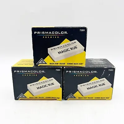 X3 12 Count Box NEW Prismacolor 73201 Magic Rub Vinyl Drafting Erasers • $29.99