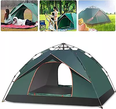 2-3 Man Automatic Instant Double Layer Pop Up Camping Tent Waterproof Outdoor UK • £22.99