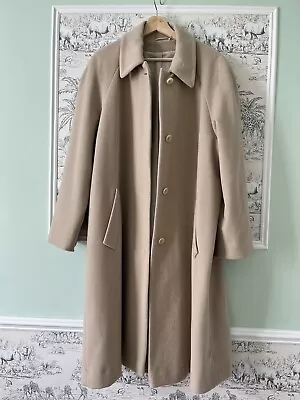 Steilmann Camel Tan Brown Cashmere Wool Blend Coat Vintage Size UK 16 • £24.99