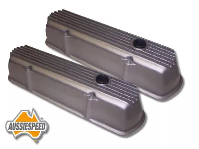 Aussiespeed As0100r 253/304/308 Holden V8 Tall Alloy Rocker Covers Finned Raw Us • $448.91