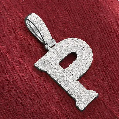 3CT Cubic Zirconia  P  Initial Alphabet Letter Pendant In 925 Silver (No Chain) • $131.99