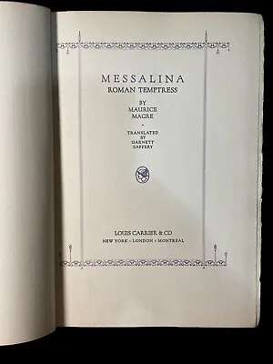 Messalina Roman Temptress By Maurice Magre 1929 • $11.99