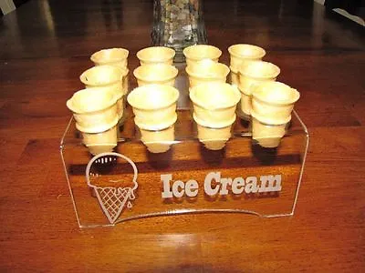 £19.29 • Buy Engraved Acrylic ((MINI CONE ONLY)) 12 Ice Cream Cone Holder Tray Display Stand