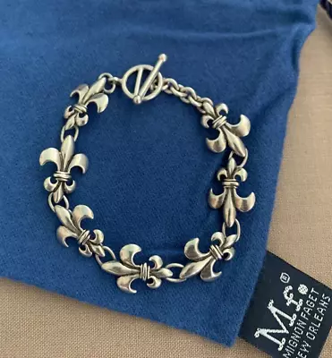 Mignon Faget Sterling Silver Fleur De Lis Bracelet 925 New Orleans Louisiana • $175