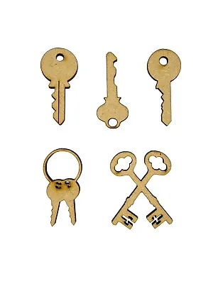 25x Keys Moving House Lock Key 3cm Wood Craft Embelishments Laser Cut Shape • £3.15