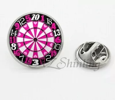 FOR DARTS FANS - DARTBOARD CUFFLINKS OR DART BOARD PIN BADGE BROOCH Gift Idea • £3.99