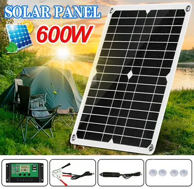 £19.58 • Buy 600W Solar Panel Kit 12V/24V Battery Charger MPPT Controller Camper Car Van Boat