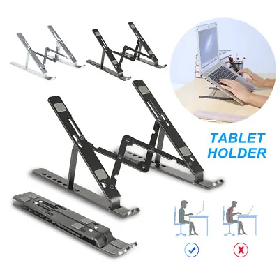 Adjustable Laptop Stand Folding Portable Desktop Holder For Notebook Mac Book • £7.99