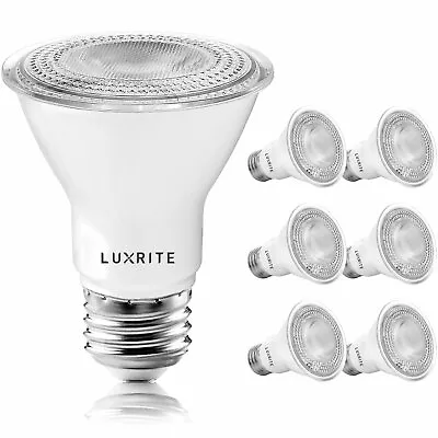 Luxrite 6-Pack PAR20 LED Bulb 7W=50W Cool White Dimmable Wet Rated UL Listed • $25.95