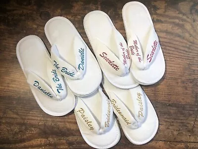 £4.95 • Buy Bride Bridesmaid Bridal Slippers Personalised Slippers Hen Wedding Flip Flop