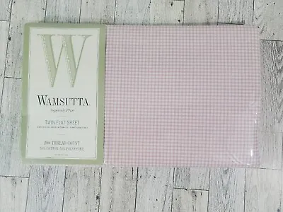 Vintage Wamsutta Supercale Plus Twin Flat Sheet Pink Gingham 200 Thread Count  • $13.27