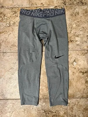 Nike Pro Dri-Fit Men's 3/4 Tights Size Medium Gray • $10