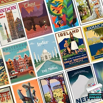 Vintage Retro Travel Wall Print/art Deco - A5 A4 A3  • £3.99