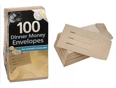 50 100 200 Small Brown Children School Wages Petty Cash Dinner Money Envelopes • £2.09