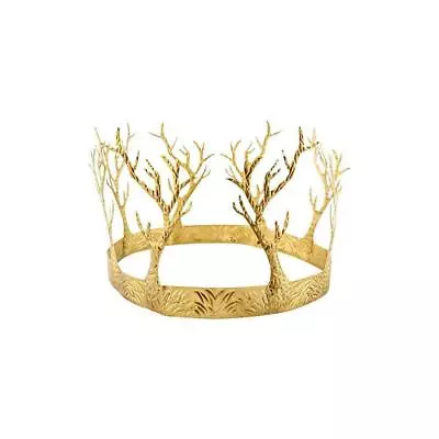 Adult WOODLAND CROWN Gold Game Of Thrones Fancy Dress Branches Headpiece Gothic • £8.45