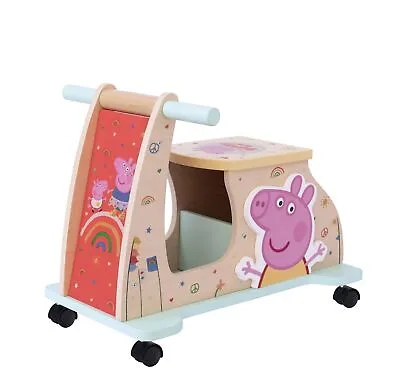 Peppa Pig Wooden Ride On Scooter - 8th Wonder Toy NEW • £59.99