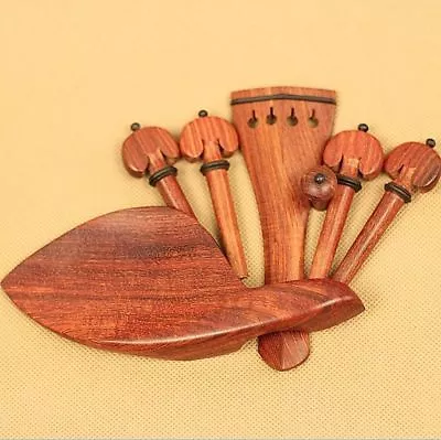 1set New Natural Rosewood 4/4 Violin Accessories Peg Tailpiece Chinrest Endpin • $15.19