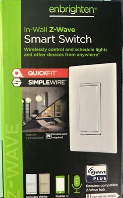 $32.95 • Buy GE Jasco Z-Wave Plus In-Wall Smart Switch W/QuickFit & SimpleWire 46201-2