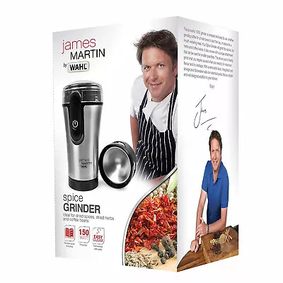 Wahl James Martin Spice Herbs Nuts Coffee Beans Grinder 150W Black/Silver ZX992 • £21.19