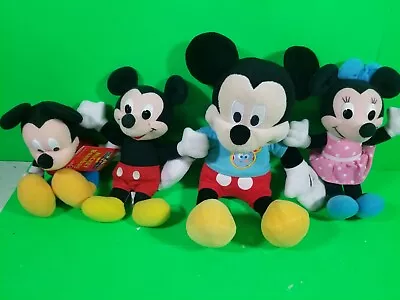 Disney Mickey & Minnie Mouse Mini Plush Dolls Lot Of 4.  (2) • $7.79