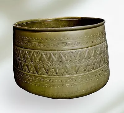 Antique Middle Eastern Tinned Copper Bowl - وعاء نحاسي • $199