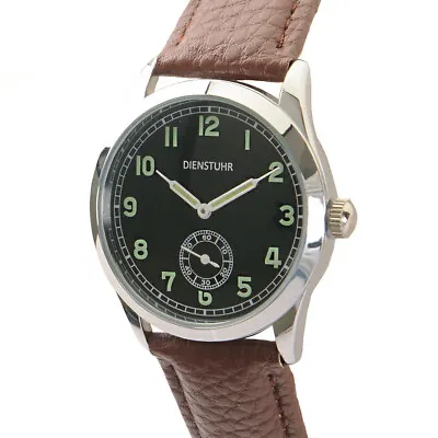 £53.95 • Buy WW2 German Army Service Watch - Vintage Repro Classic Timepiece With Brown Strap