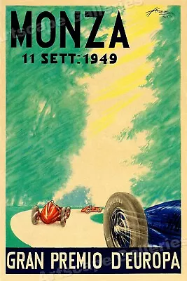 1949 Monza Italian Grand Prix European Racing Poster - 24x36 • $25.95