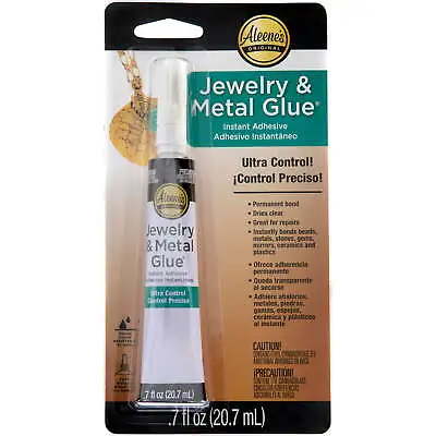 Aleene's Jewelry & Metal Glue 0.7 Fl Oz Dries Clear Permanent Bond. • $2.67