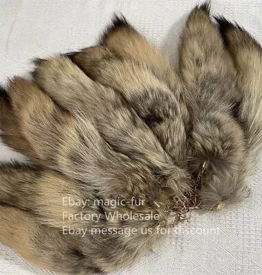 5pcs Real Coyote Tail Keychain Real Fur Tail Bag Charm Pendant Costume • $17