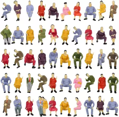 P4302 50Pcs All Seated Sitting Figures O Gauge 1/50 Scale Seated People Railway • $18.59