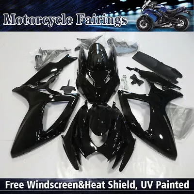 SM Injection Black Plastic Fairing Fit For  2006 2007 GSXR 600 750 A008 • $320