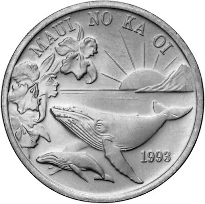Hawaii Maui 1993 Trade Dollar Humpback Whales • $15