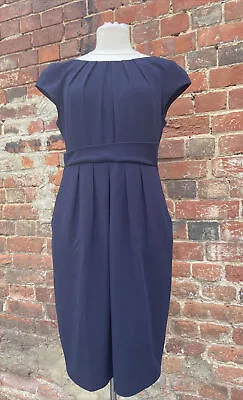 Lk Bennett Dress Size 12 Navy Blue Designer Formal Work • £17